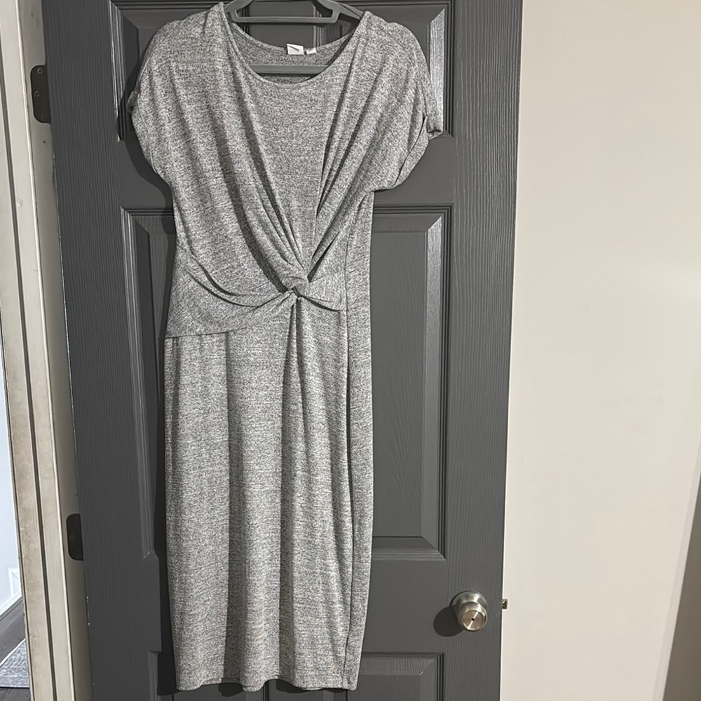Heather Gray Knot-Front Dress